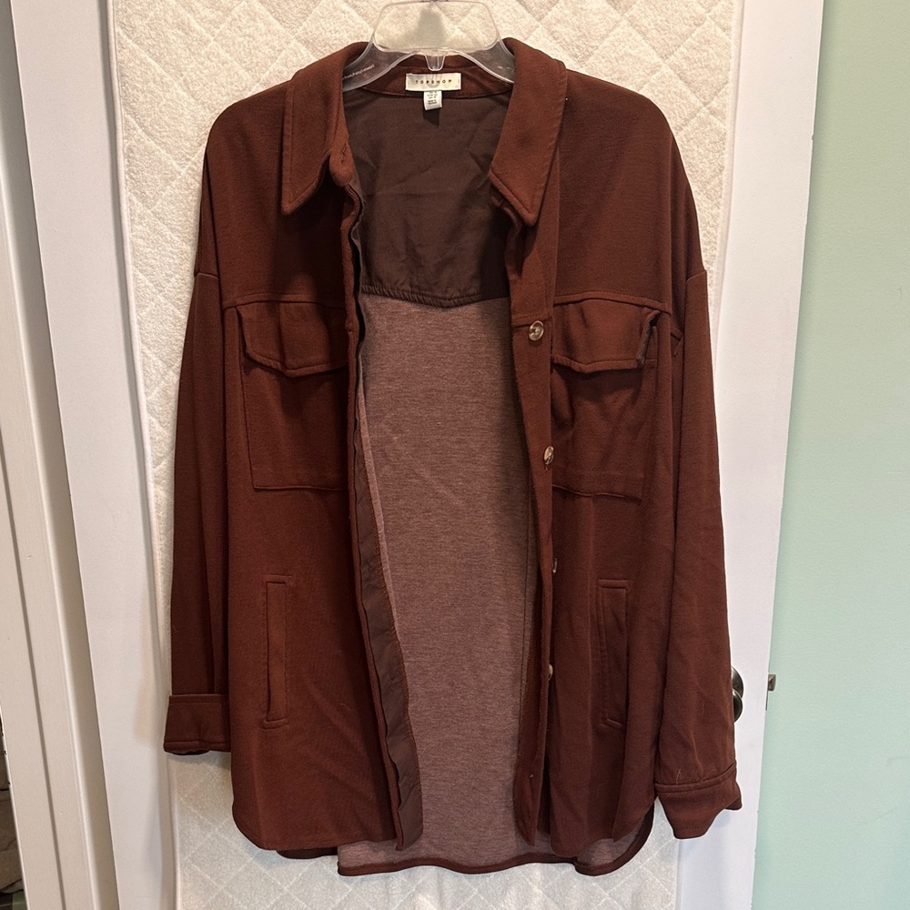 Oversized shacket - brown